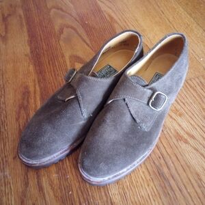 Ralph Lauren Country Brown Suede Leather Monk Strap Women's Shoe 5.5